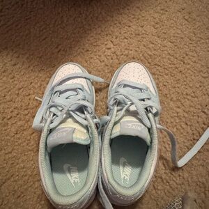 Nike Kids Sky Blue and White Sneakers worn 2 times